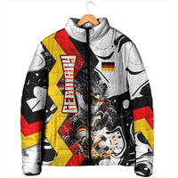 Personalized Germany Football 2026 Eagle Mascot Padded Jacket German Flag Heritage - Soccer Ball Burst