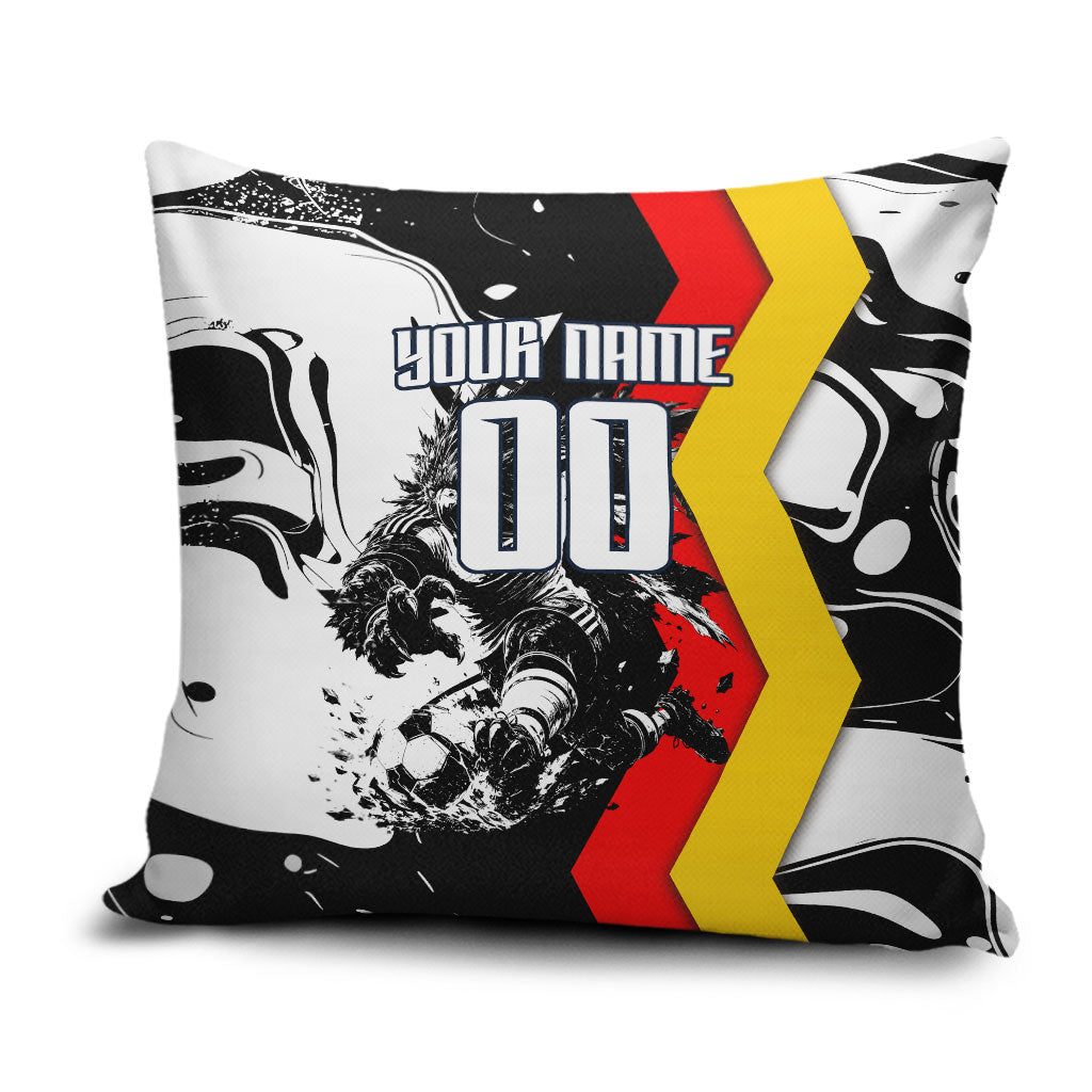 Personalized Germany Football 2026 Eagle Mascot Pillow Cover German Flag Heritage - Soccer Ball Burst