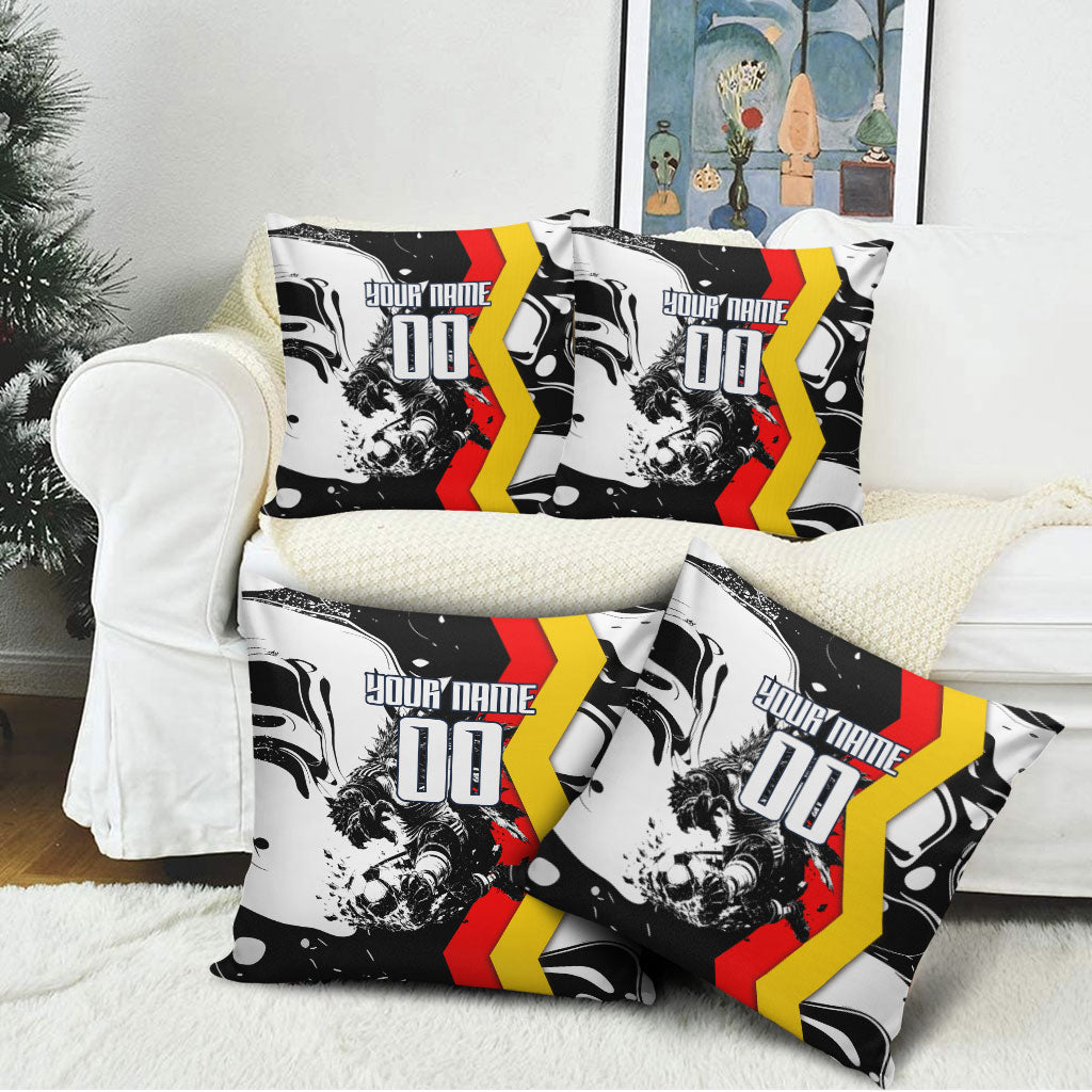 Personalized Germany Football 2026 Eagle Mascot Pillow Cover German Flag Heritage - Soccer Ball Burst