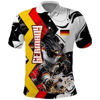 Personalized Germany Football 2026 Eagle Mascot Polo Shirt German Flag Heritage - Soccer Ball Burst