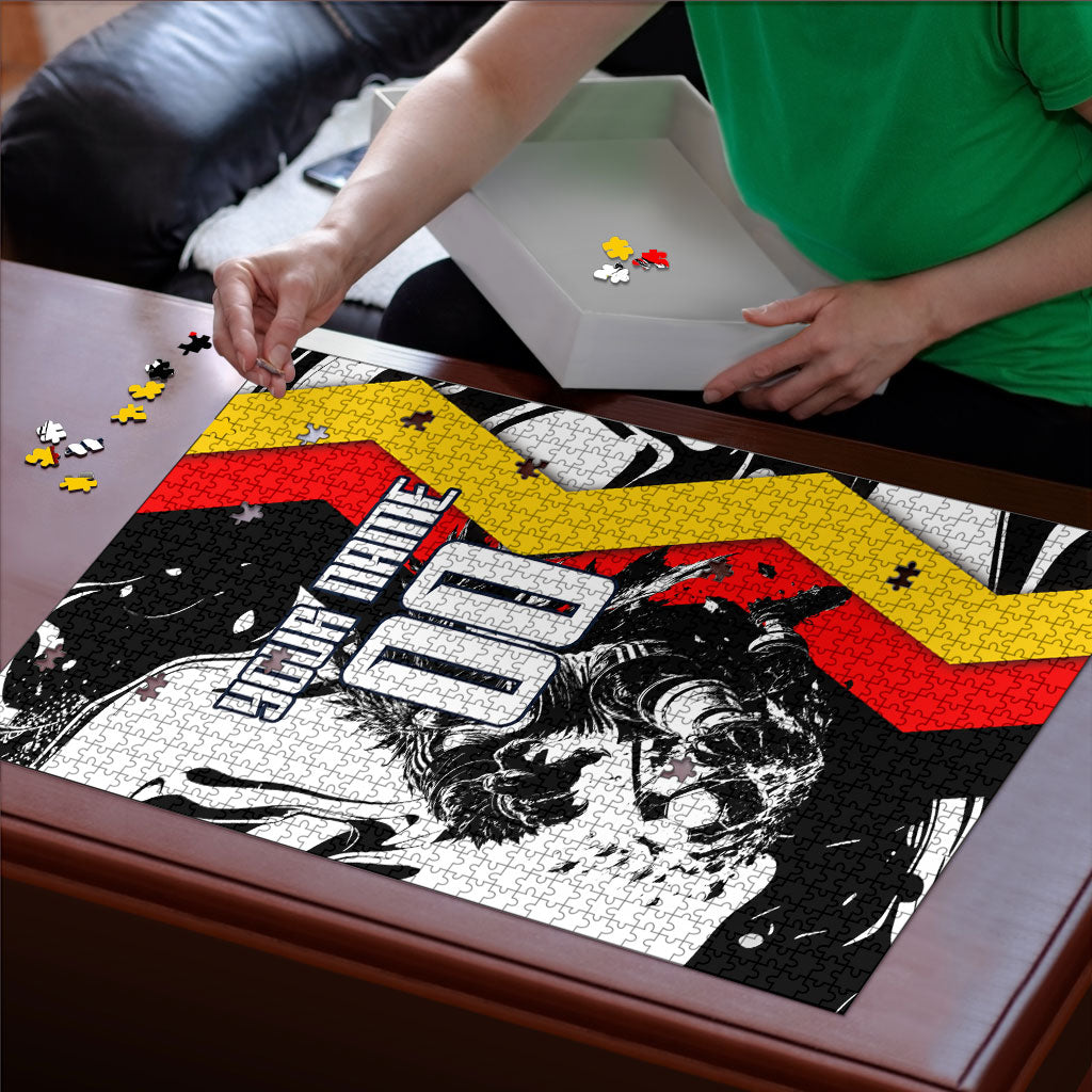Personalized Germany Football 2026 Eagle Mascot Puzzle German Flag Heritage - Soccer Ball Burst