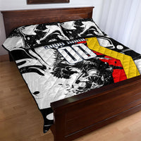 Personalized Germany Football 2026 Eagle Mascot Quilt Bed Set German Flag Heritage - Soccer Ball Burst
