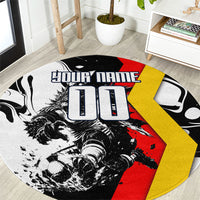 Personalized Germany Football 2026 Eagle Mascot Round Carpet German Flag Heritage - Soccer Ball Burst
