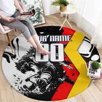Personalized Germany Football 2026 Eagle Mascot Round Carpet German Flag Heritage - Soccer Ball Burst