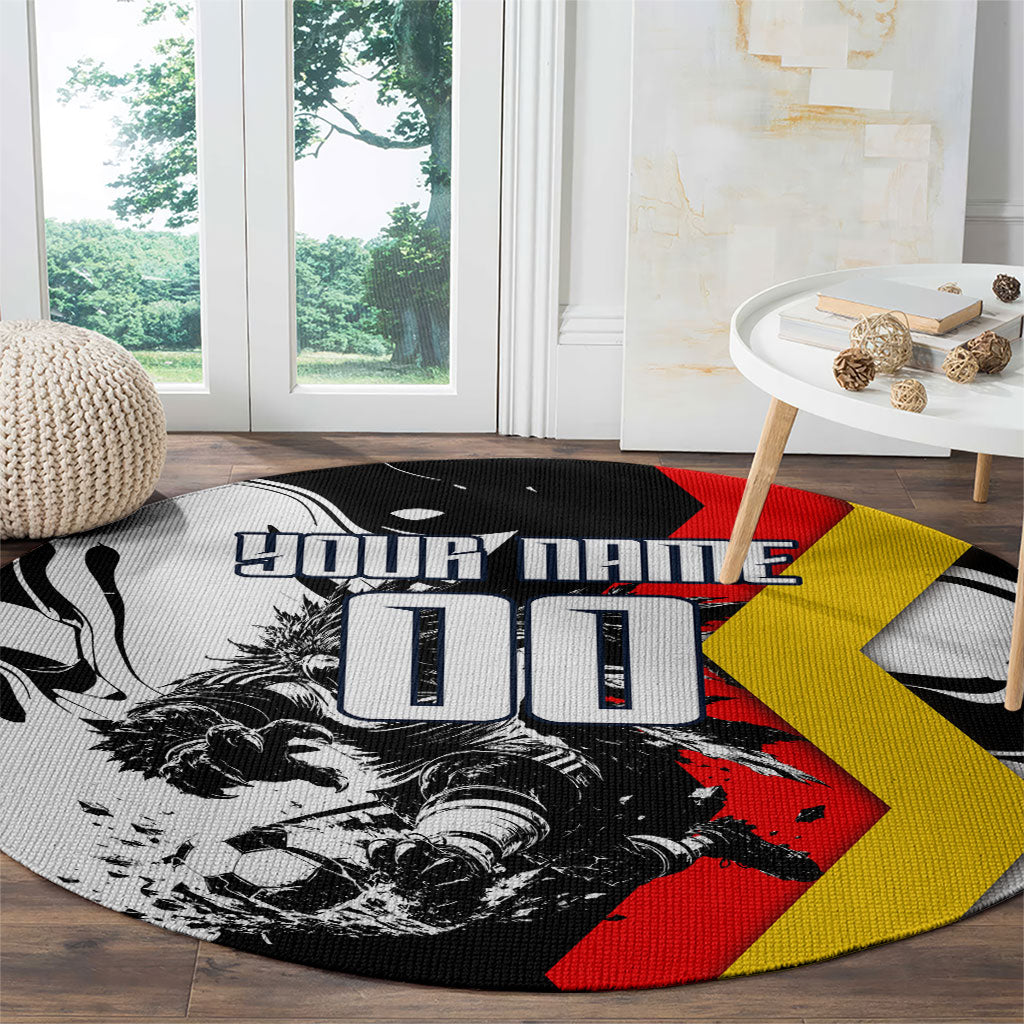 Personalized Germany Football 2026 Eagle Mascot Round Carpet German Flag Heritage - Soccer Ball Burst