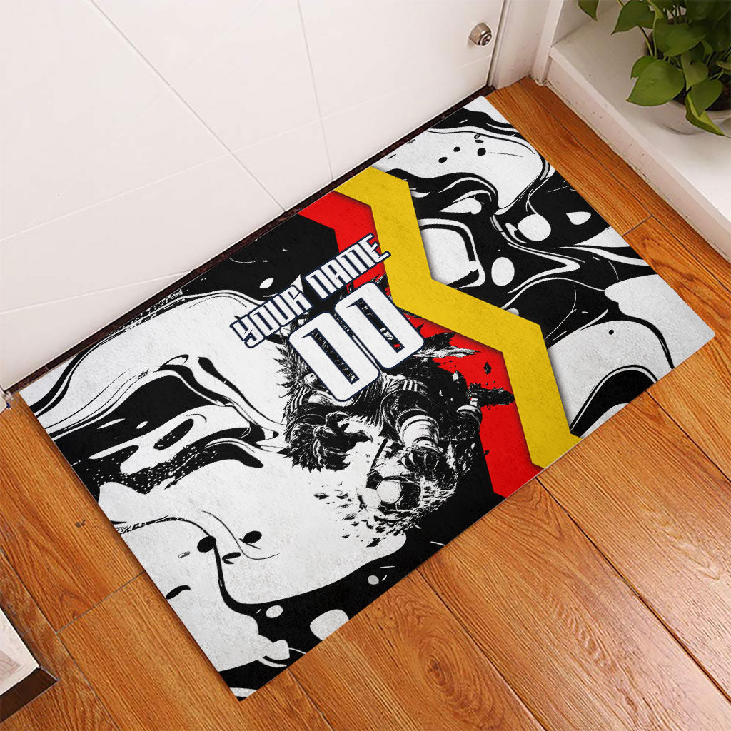 Personalized Germany Football 2026 Eagle Mascot Rubber Doormat German Flag Heritage - Soccer Ball Burst
