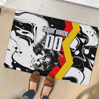 Personalized Germany Football 2026 Eagle Mascot Rubber Doormat German Flag Heritage - Soccer Ball Burst