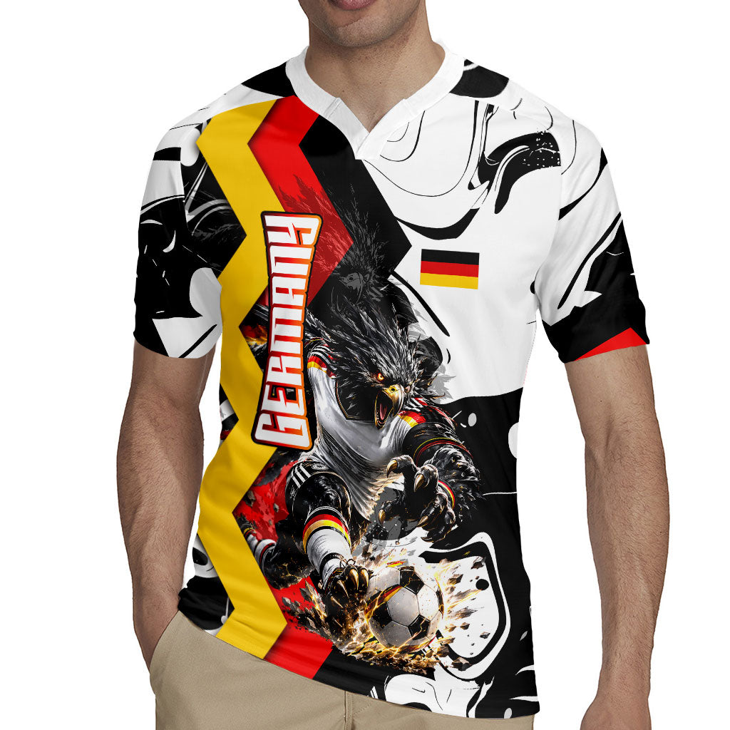 Personalized Germany Football 2026 Eagle Mascot Rugby Jersey German Flag Heritage - Soccer Ball Burst