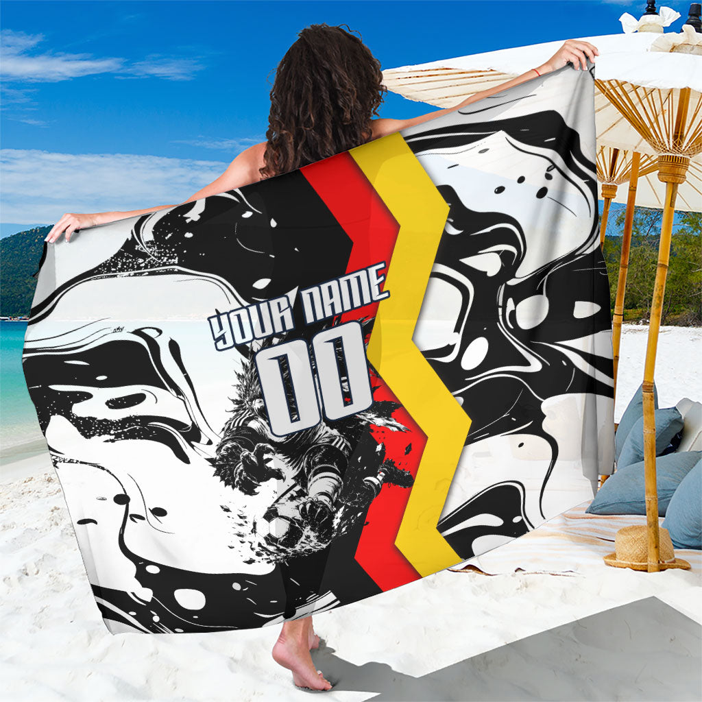 Personalized Germany Football 2026 Eagle Mascot Sarong German Flag Heritage - Soccer Ball Burst