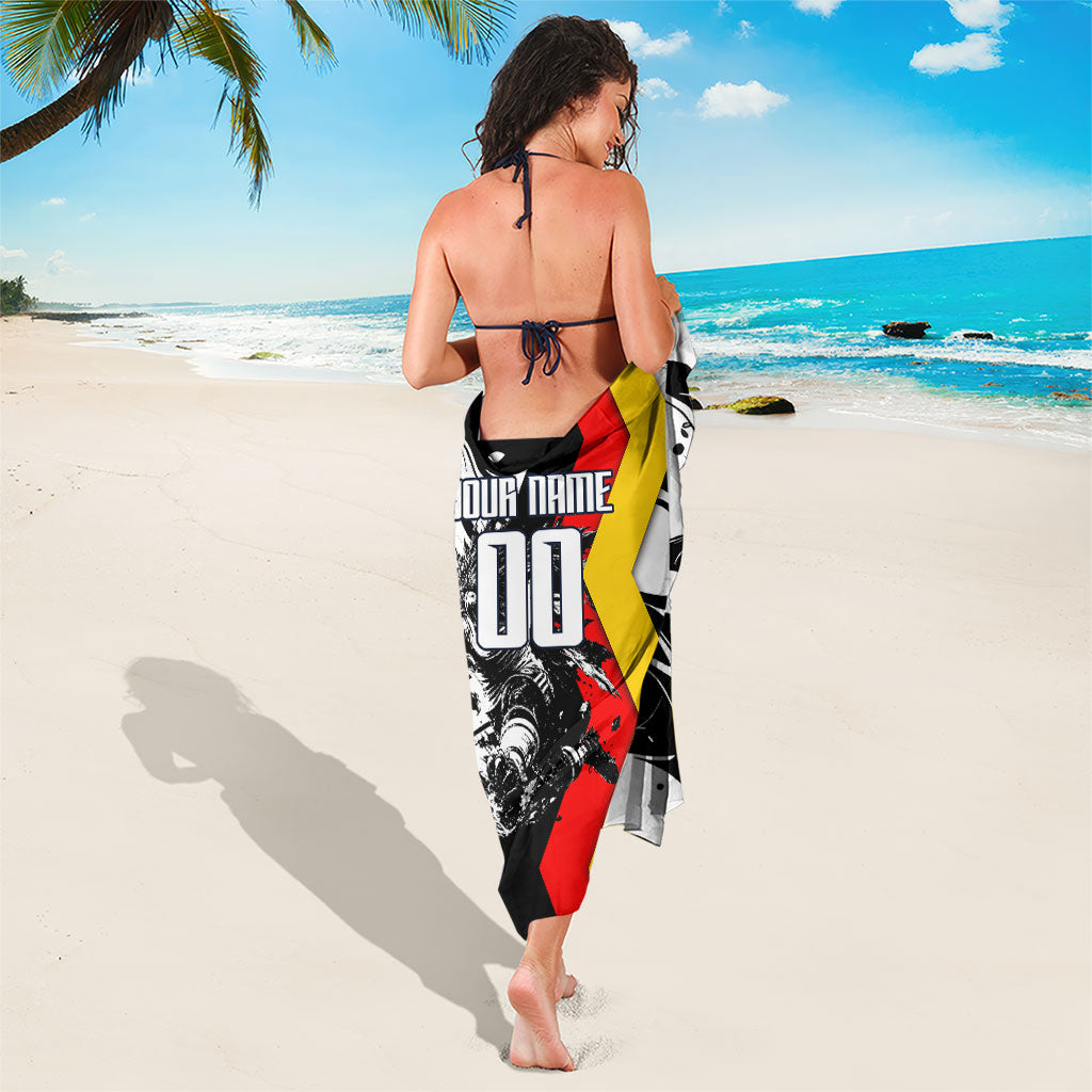 Personalized Germany Football 2026 Eagle Mascot Sarong German Flag Heritage - Soccer Ball Burst