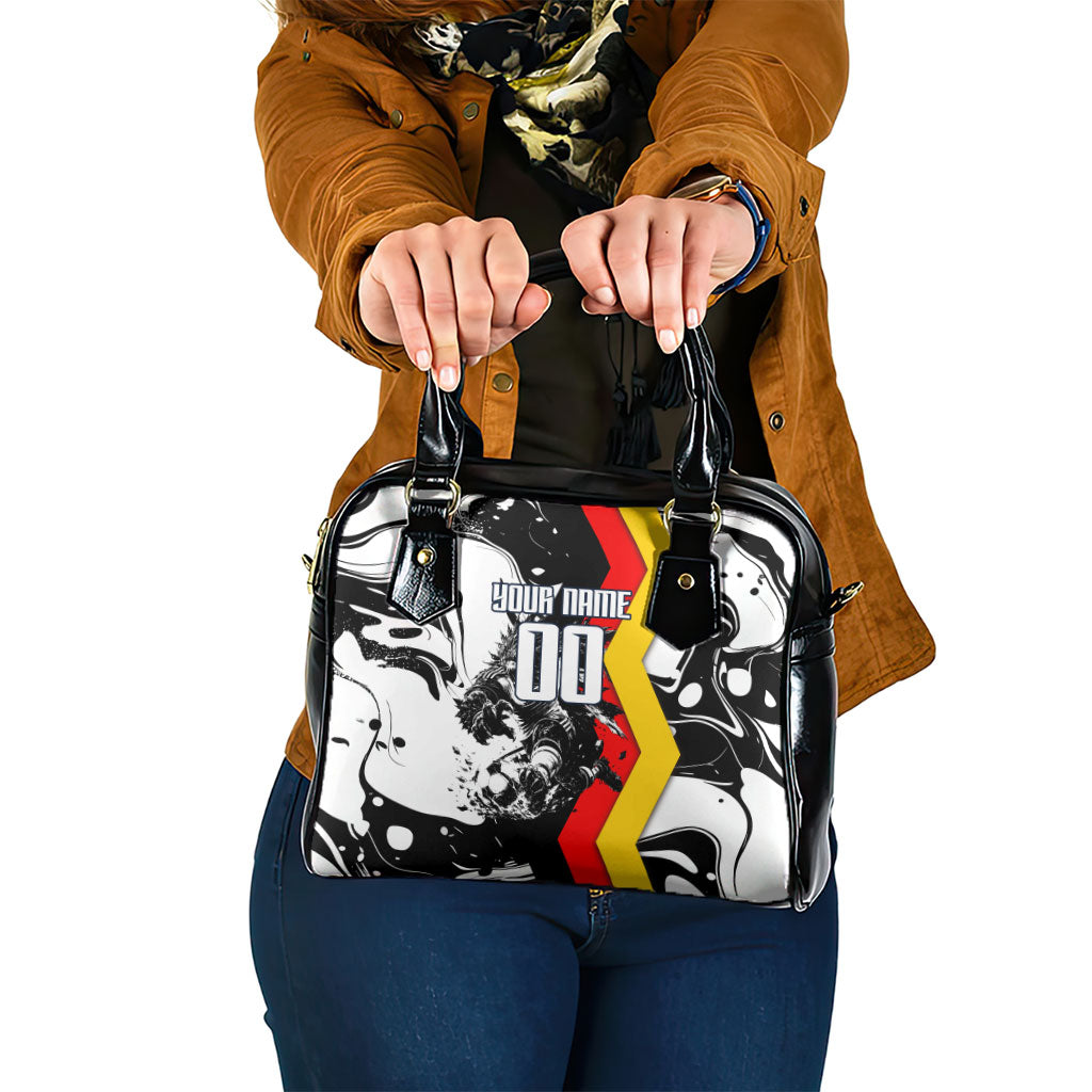 Personalized Germany Football 2026 Eagle Mascot Shoulder Handbag German Flag Heritage - Soccer Ball Burst