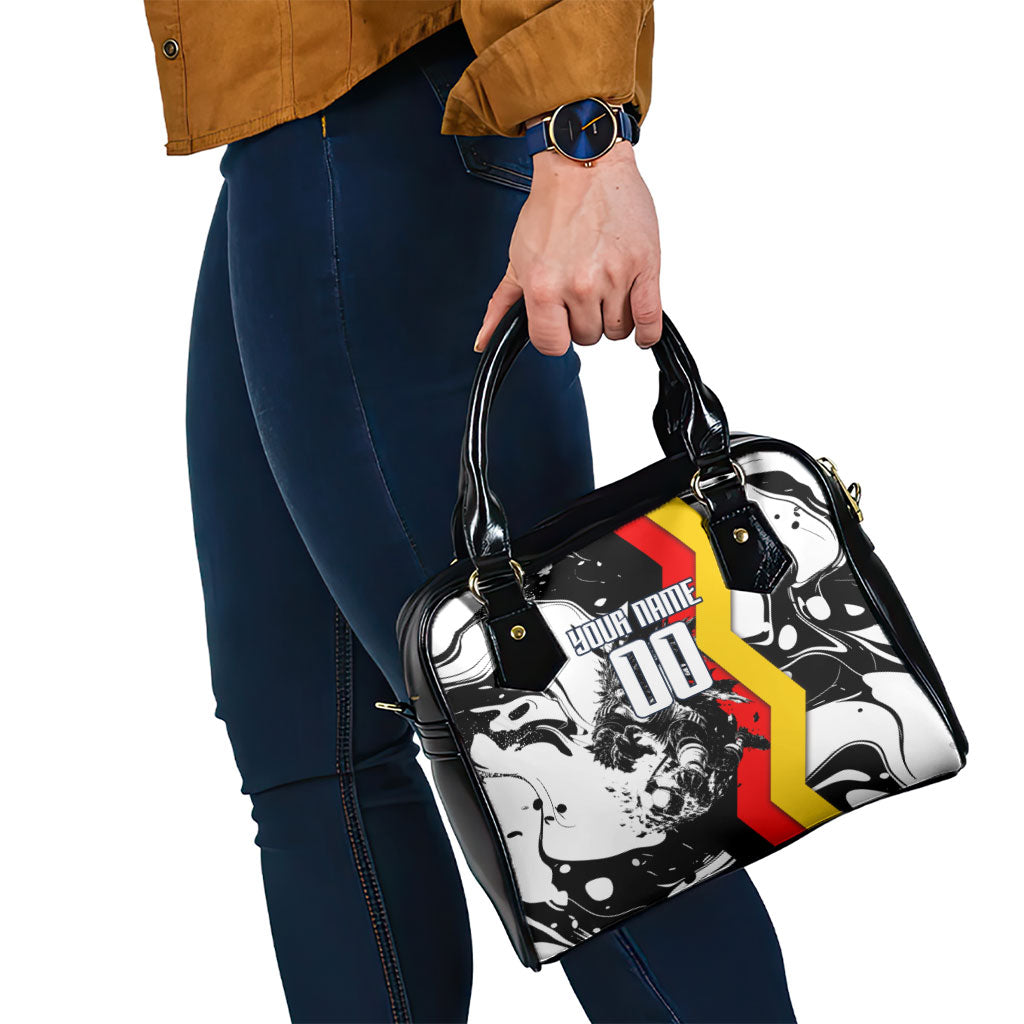 Personalized Germany Football 2026 Eagle Mascot Shoulder Handbag German Flag Heritage - Soccer Ball Burst
