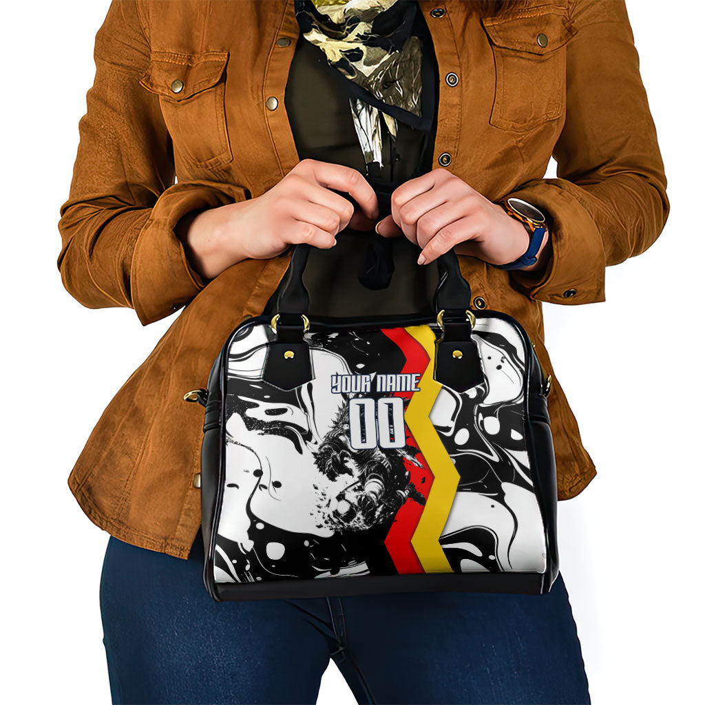 Personalized Germany Football 2026 Eagle Mascot Shoulder Handbag German Flag Heritage - Soccer Ball Burst