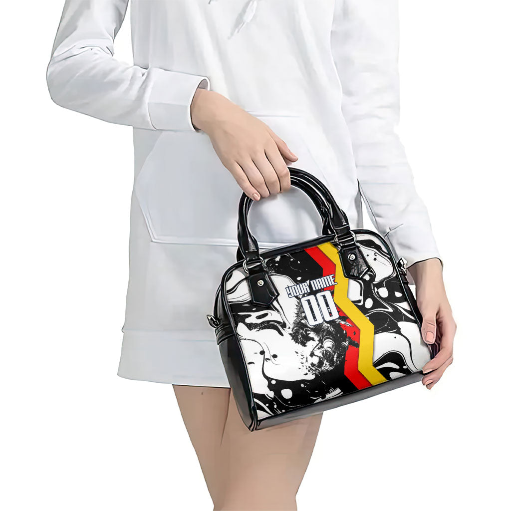 Personalized Germany Football 2026 Eagle Mascot Shoulder Handbag German Flag Heritage - Soccer Ball Burst