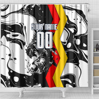 Personalized Germany Football 2026 Eagle Mascot Shower Curtain German Flag Heritage - Soccer Ball Burst