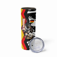 Personalized Germany Football 2026 Eagle Mascot Skinny Tumbler German Flag Heritage - Soccer Ball Burst