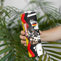 Personalized Germany Football 2026 Eagle Mascot Skinny Tumbler German Flag Heritage - Soccer Ball Burst