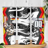 Personalized Germany Football 2026 Eagle Mascot Skinny Tumbler German Flag Heritage - Soccer Ball Burst