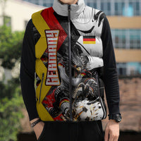 Personalized Germany Football 2026 Eagle Mascot Sleeveless Puffer Jacket German Flag Heritage - Soccer Ball Burst
