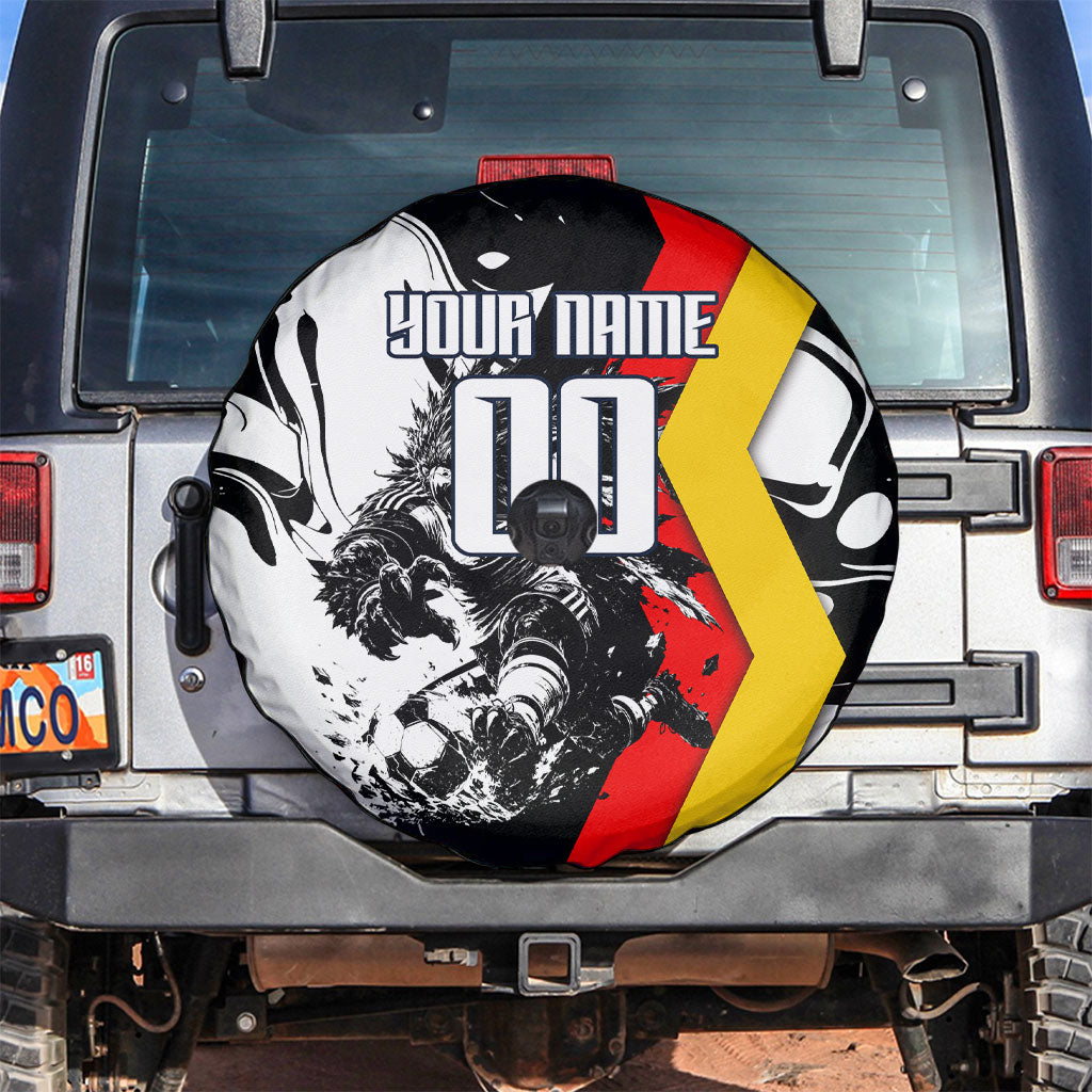 Personalized Germany Football 2026 Eagle Mascot Spare Tire Cover German Flag Heritage - Soccer Ball Burst