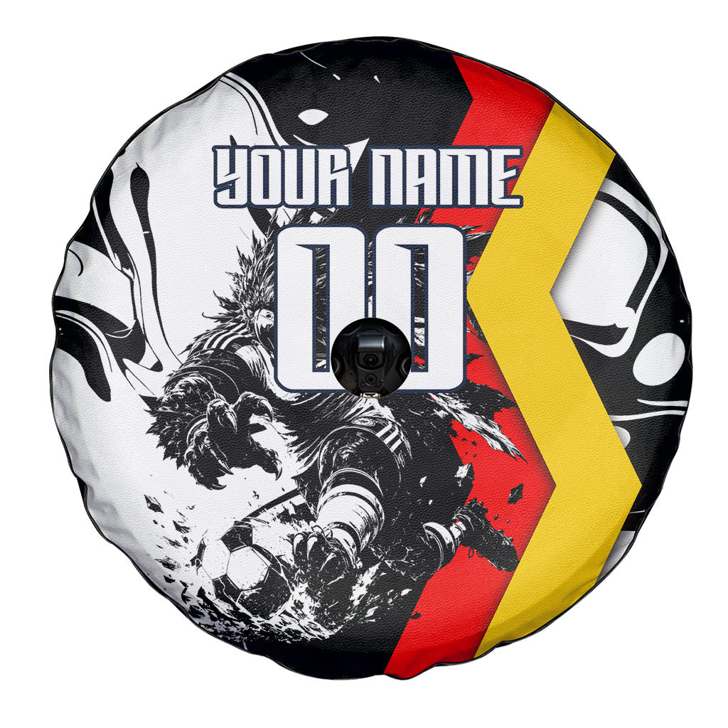 Personalized Germany Football 2026 Eagle Mascot Spare Tire Cover German Flag Heritage - Soccer Ball Burst