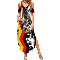 Personalized Germany Football 2026 Eagle Mascot Summer Maxi Dress German Flag Heritage - Soccer Ball Burst