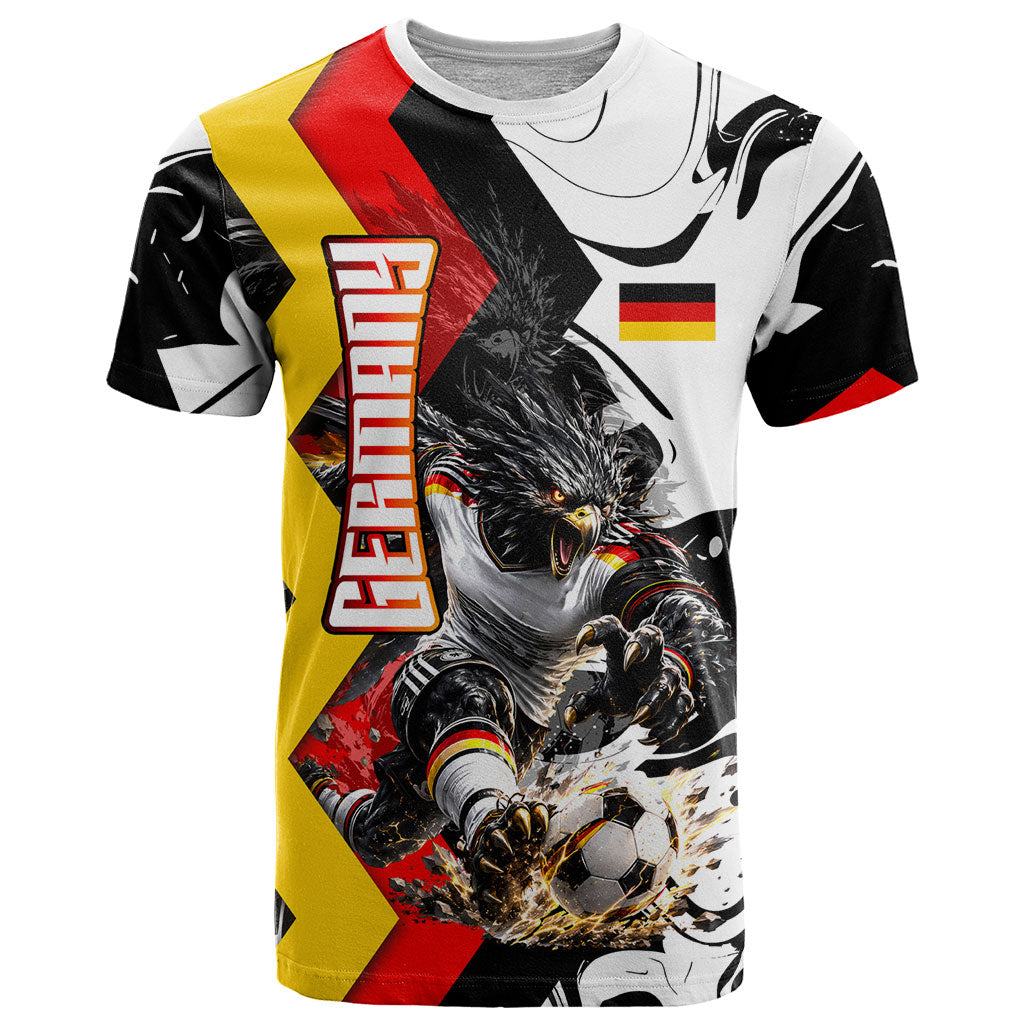 Personalized Germany Football 2026 Eagle Mascot T Shirt German Flag Heritage - Soccer Ball Burst