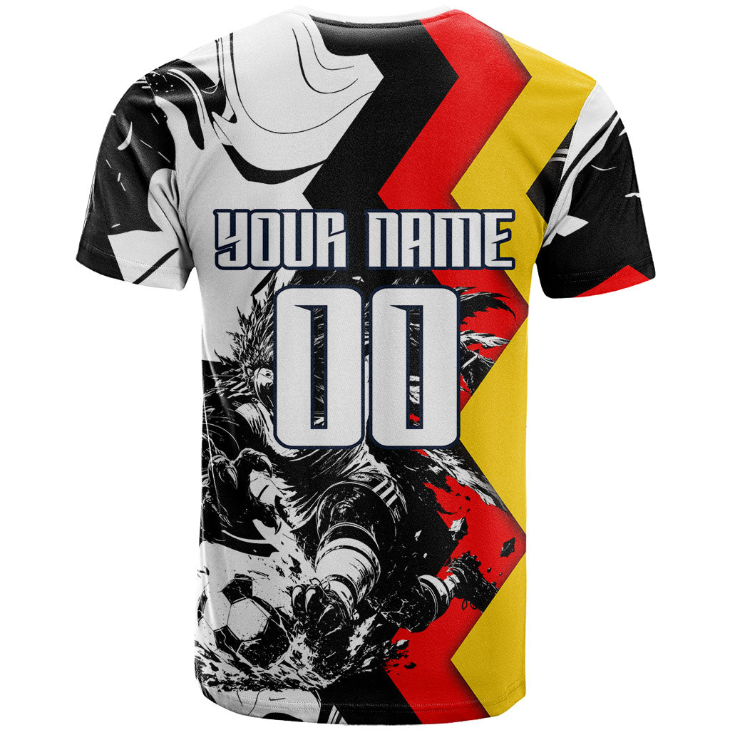 Personalized Germany Football 2026 Eagle Mascot T Shirt German Flag Heritage - Soccer Ball Burst