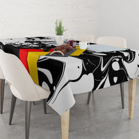 Personalized Germany Football 2026 Eagle Mascot Tablecloth German Flag Heritage - Soccer Ball Burst