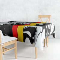 Personalized Germany Football 2026 Eagle Mascot Tablecloth German Flag Heritage - Soccer Ball Burst