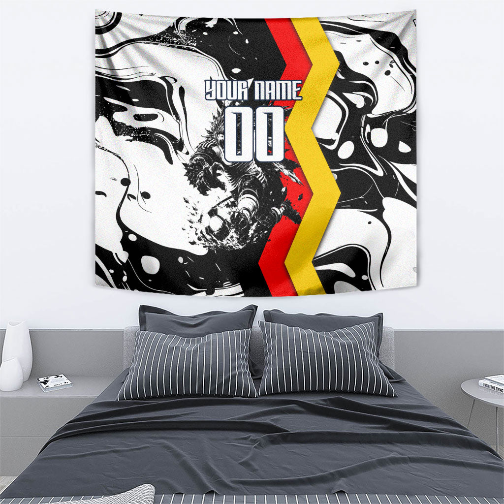 Personalized Germany Football 2026 Eagle Mascot Tapestry German Flag Heritage - Soccer Ball Burst