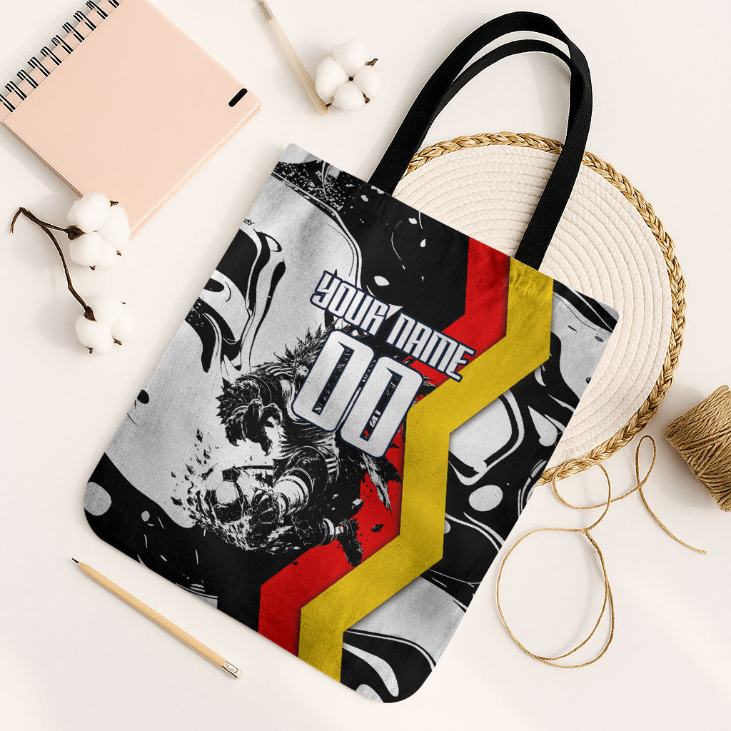 Personalized Germany Football 2026 Eagle Mascot Tote Bag German Flag Heritage - Soccer Ball Burst