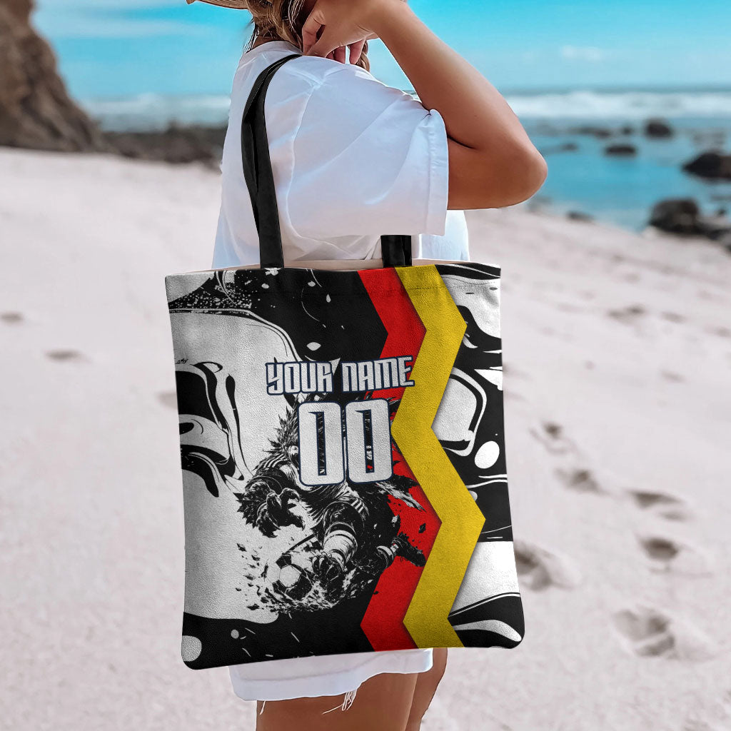 Personalized Germany Football 2026 Eagle Mascot Tote Bag German Flag Heritage - Soccer Ball Burst