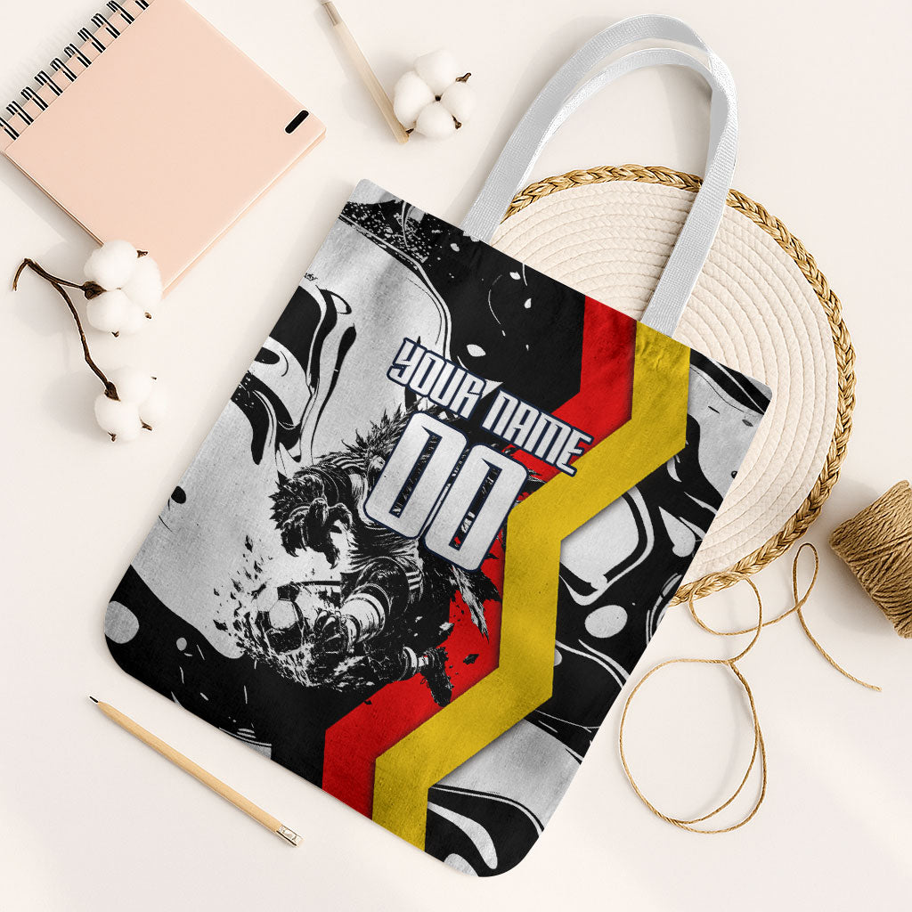 Personalized Germany Football 2026 Eagle Mascot Tote Bag German Flag Heritage - Soccer Ball Burst