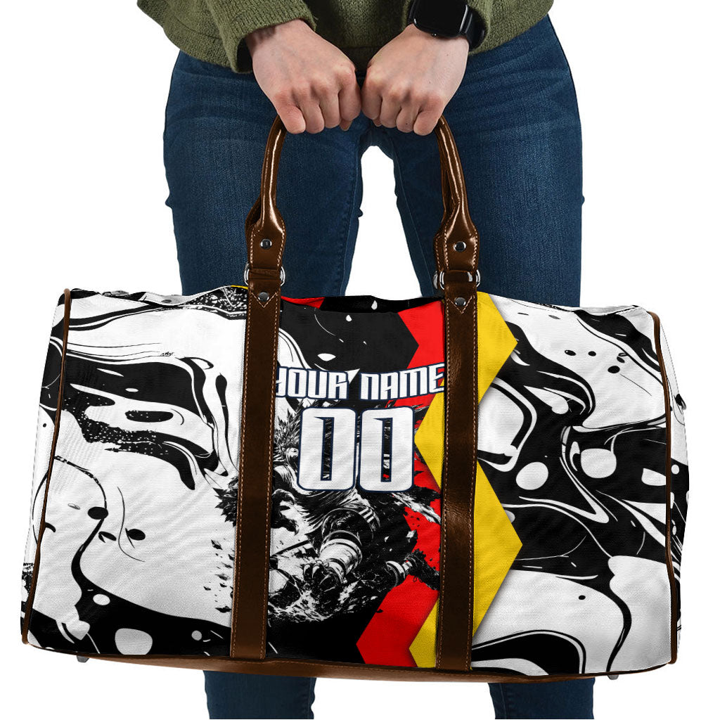 Personalized Germany Football 2026 Eagle Mascot Travel Bag German Flag Heritage - Soccer Ball Burst