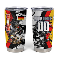 Personalized Germany Football 2026 Eagle Mascot Tumbler Cup German Flag Heritage - Soccer Ball Burst