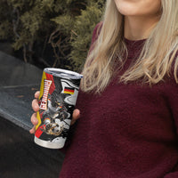 Personalized Germany Football 2026 Eagle Mascot Tumbler Cup German Flag Heritage - Soccer Ball Burst