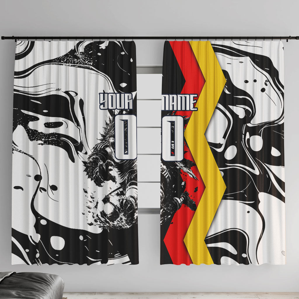 Personalized Germany Football 2026 Eagle Mascot Window Curtain German Flag Heritage - Soccer Ball Burst