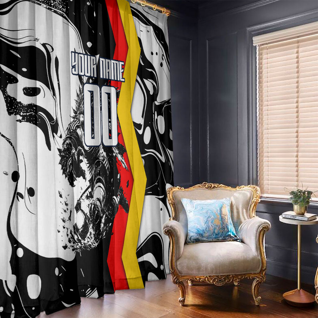 Personalized Germany Football 2026 Eagle Mascot Window Curtain German Flag Heritage - Soccer Ball Burst
