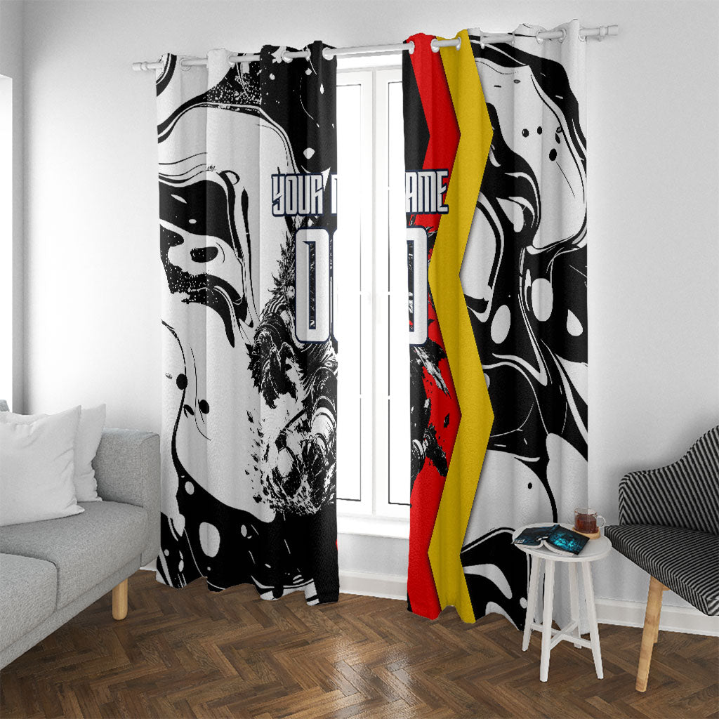 Personalized Germany Football 2026 Eagle Mascot Window Curtain German Flag Heritage - Soccer Ball Burst