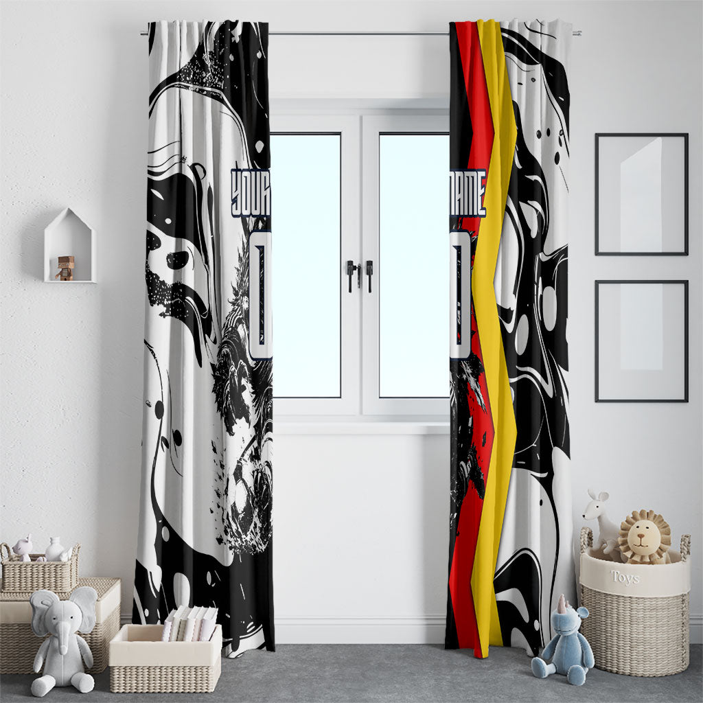 Personalized Germany Football 2026 Eagle Mascot Window Curtain German Flag Heritage - Soccer Ball Burst