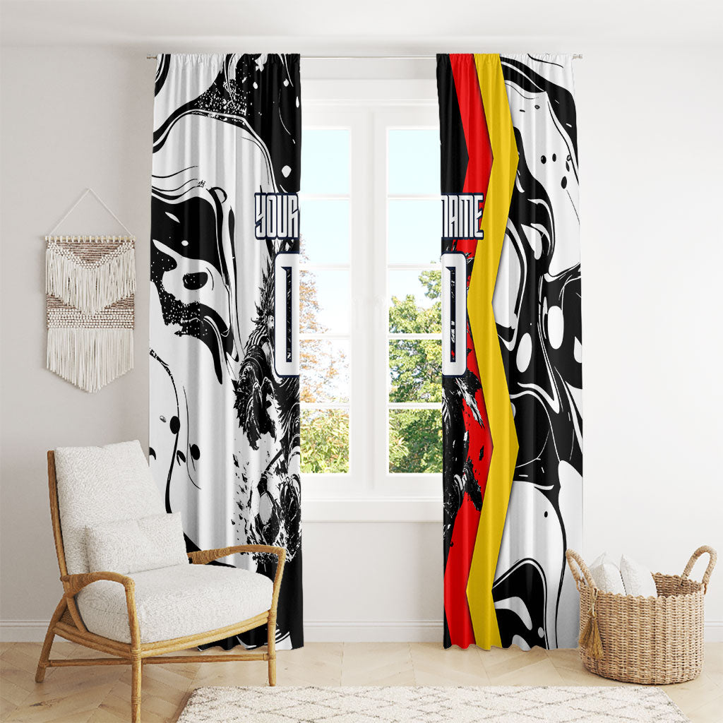 Personalized Germany Football 2026 Eagle Mascot Window Curtain German Flag Heritage - Soccer Ball Burst