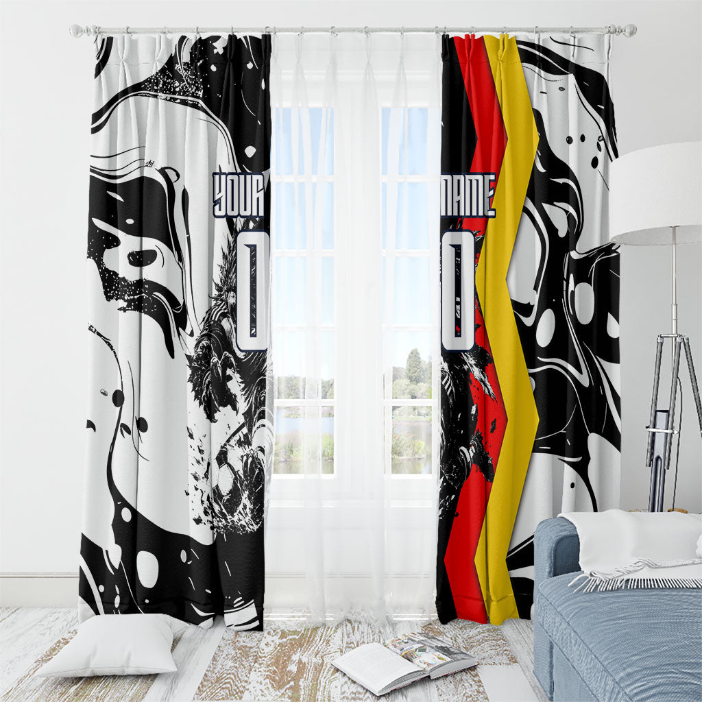 Personalized Germany Football 2026 Eagle Mascot Window Curtain German Flag Heritage - Soccer Ball Burst