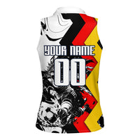 Personalized Germany Football 2026 Eagle Mascot Women Sleeveless Polo Shirt German Flag Heritage - Soccer Ball Burst