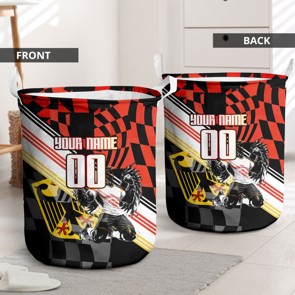 Personalized Germany Football Laundry Basket Deutschland Power Eagle Mascot - Championship Spirit