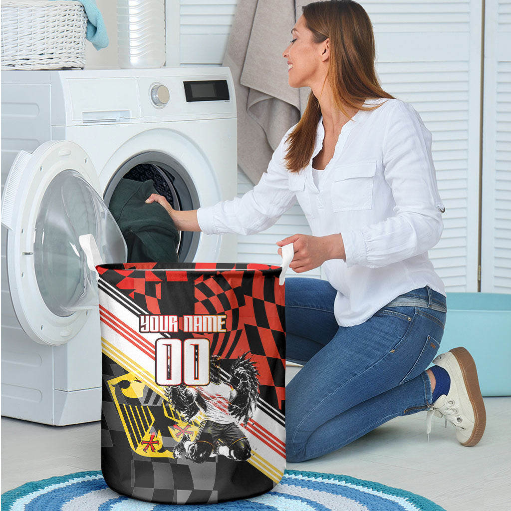 Personalized Germany Football Laundry Basket Deutschland Power Eagle Mascot - Championship Spirit
