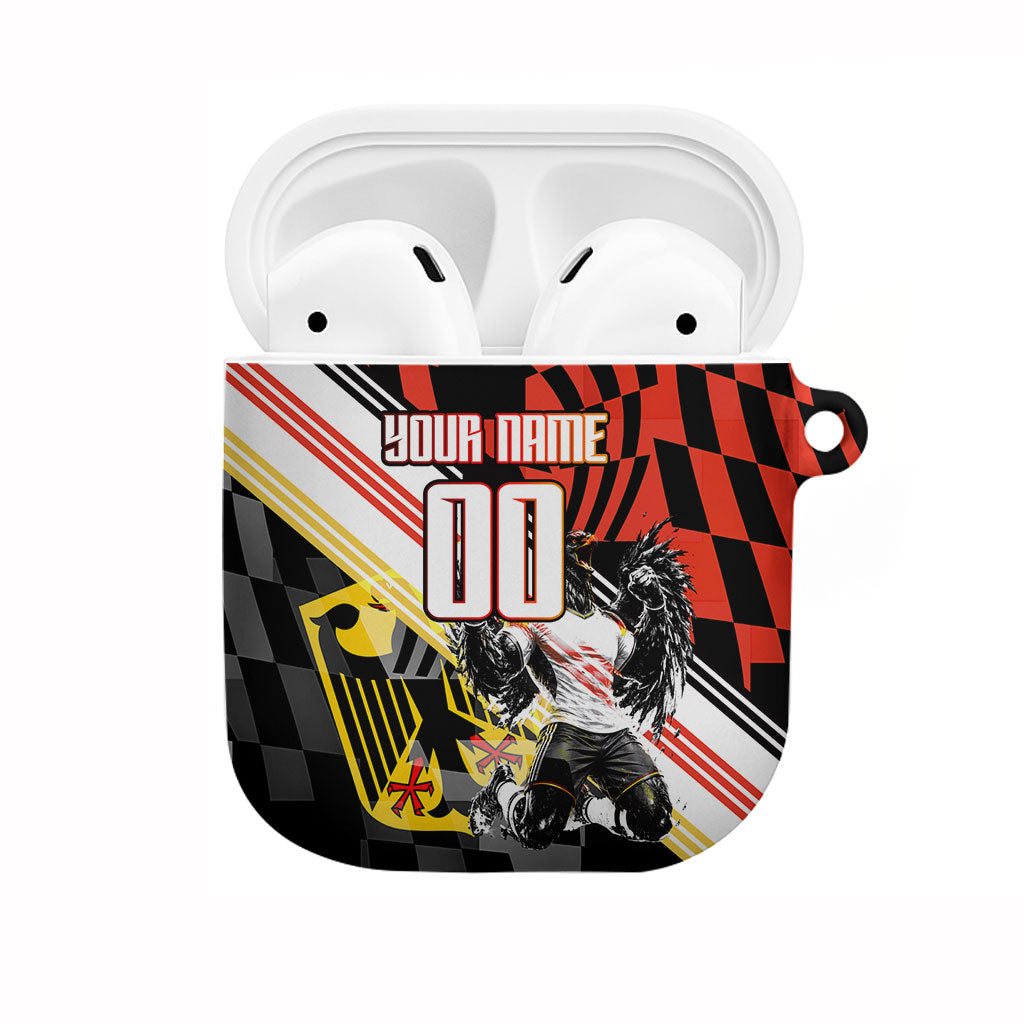 Personalized Germany Football AirPods Case Deutschland Power Eagle Mascot - Championship Spirit