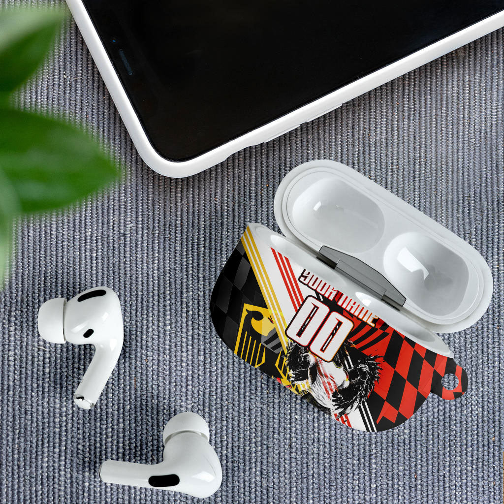Personalized Germany Football AirPods Case Deutschland Power Eagle Mascot - Championship Spirit