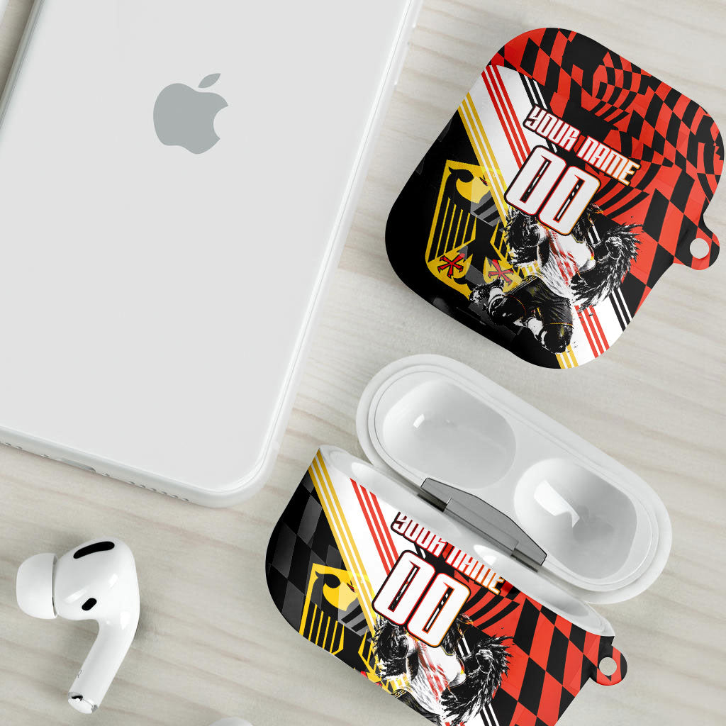 Personalized Germany Football AirPods Case Deutschland Power Eagle Mascot - Championship Spirit