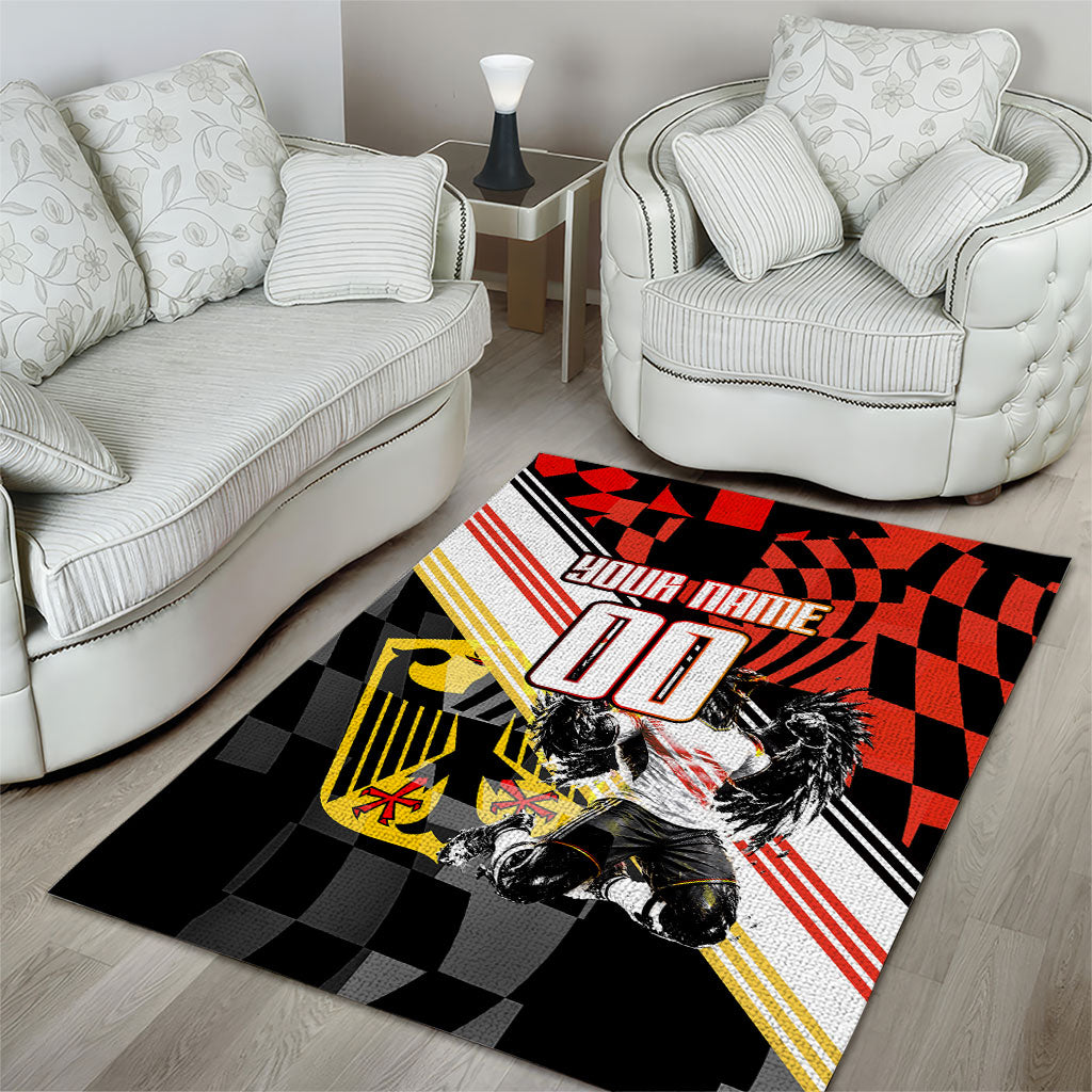Personalized Germany Football Area Rug Deutschland Power Eagle Mascot - Championship Spirit